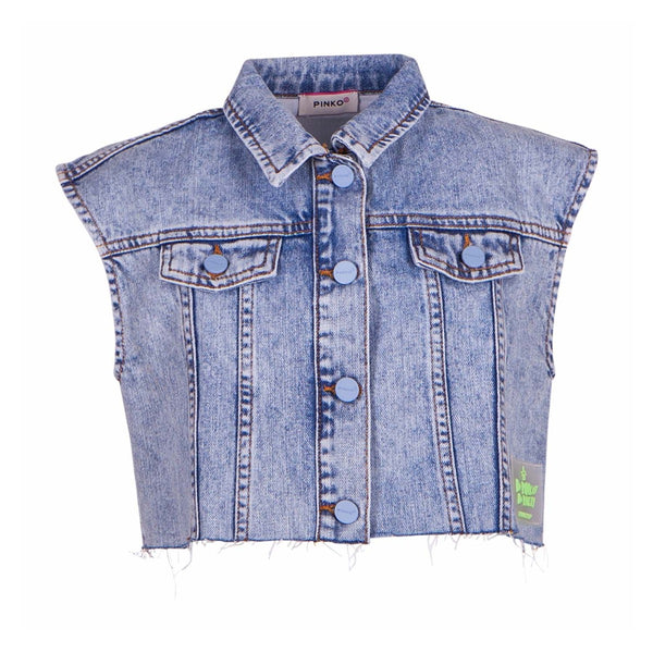 Blue Denim Crop Jacket