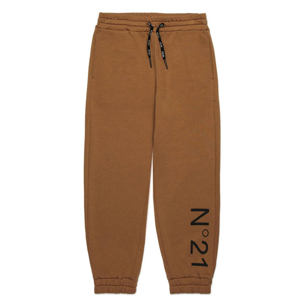 Unisex Brown Logo-Print Joggers