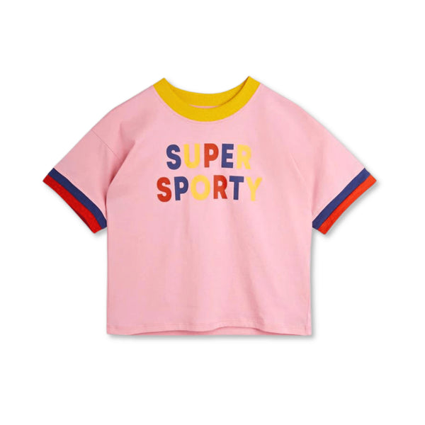 Girls Pink Organic Cotton Sporty T-Shirt