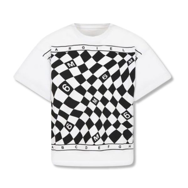 Girls White Monochrome Print T-SHirt