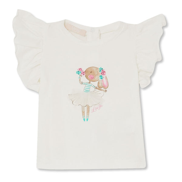 Baby Girls White Graphic-Print T-Shirt