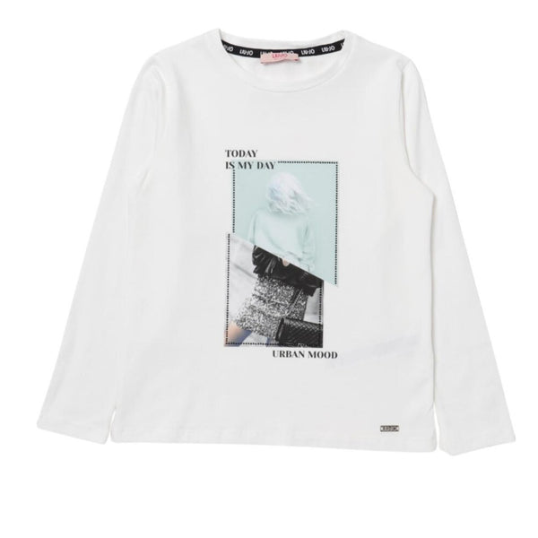 Girls White Logo Print T-Shirt