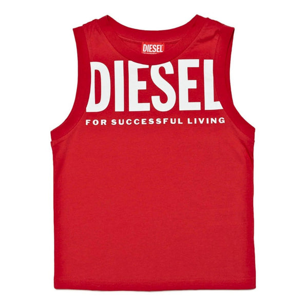 Boys Red Logo-Print Tank T-Shirt