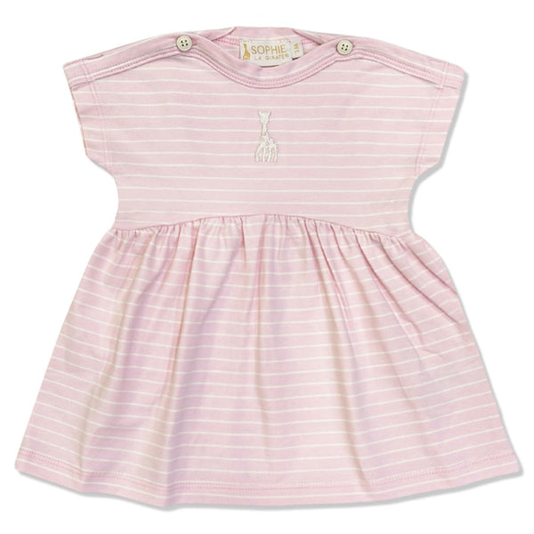 Baby Girls Pink Embroidery Logo Dress