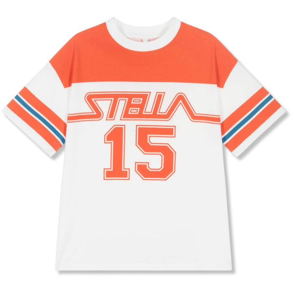 Boys White & Red Cotton T-Shirt