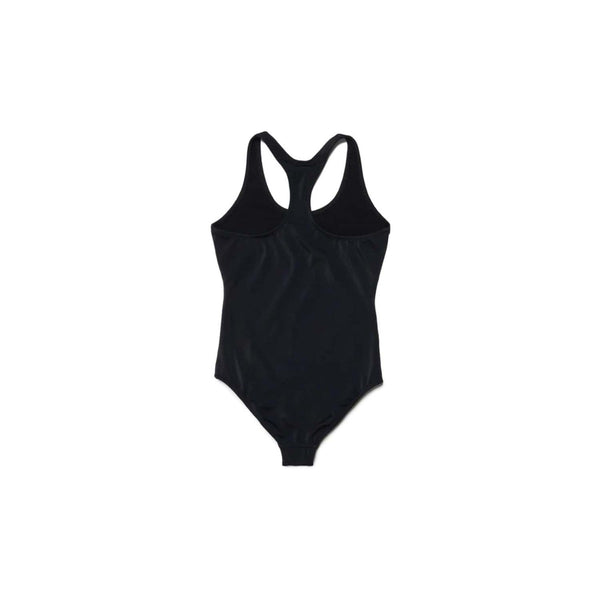 Girls Black Logo Print Swimsuit