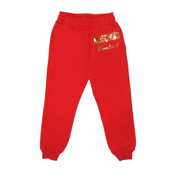 Girl Red Moschino Logo Trouser