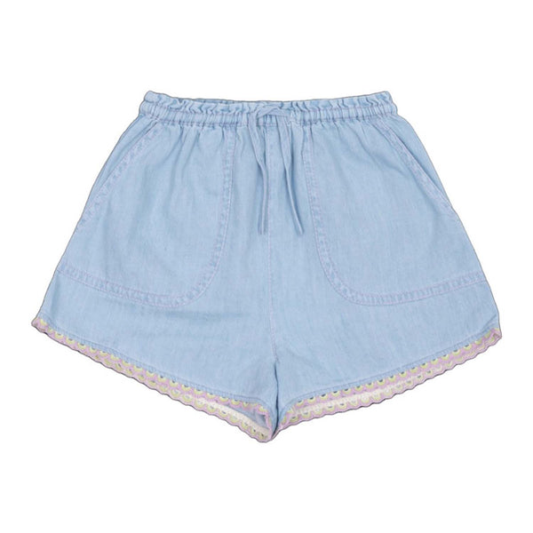 Girls Light Blue Denim Shorts
