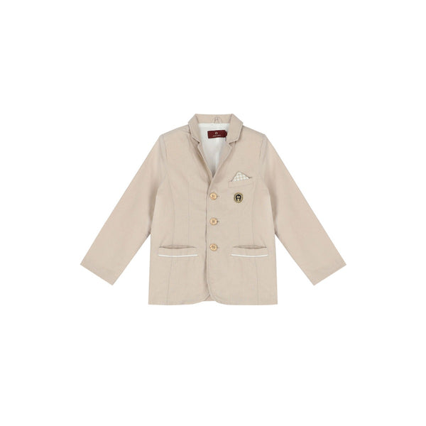 Boys Beige Logo Blazer