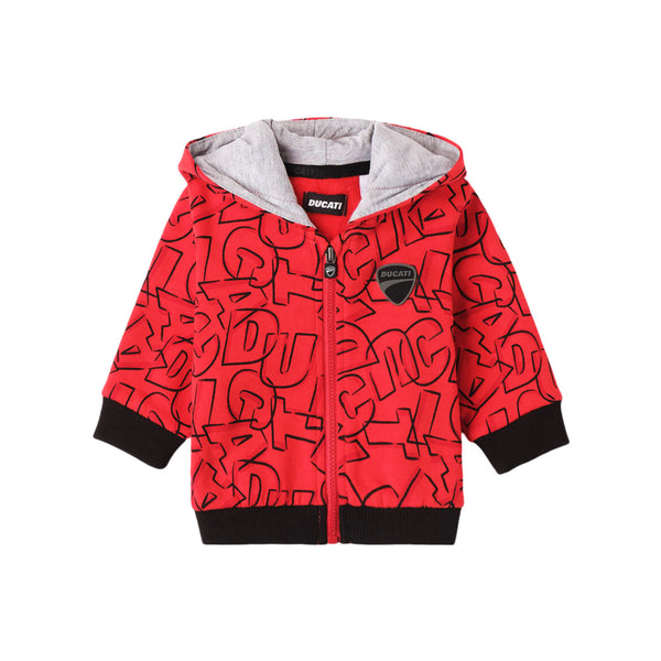 Baby Boys Red Logo-Print Zip-Up Hoodie