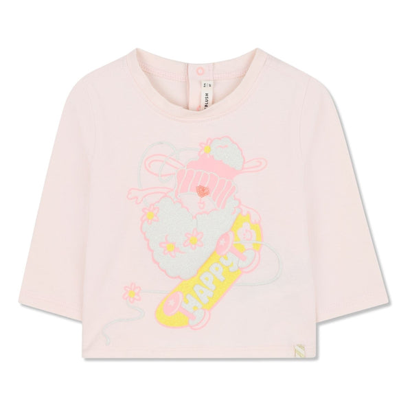 Baby Girls Pink Graphic-Print T-Shirts