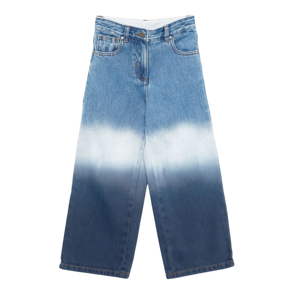 Girls Denim Blue Faded-Effect Jeans
