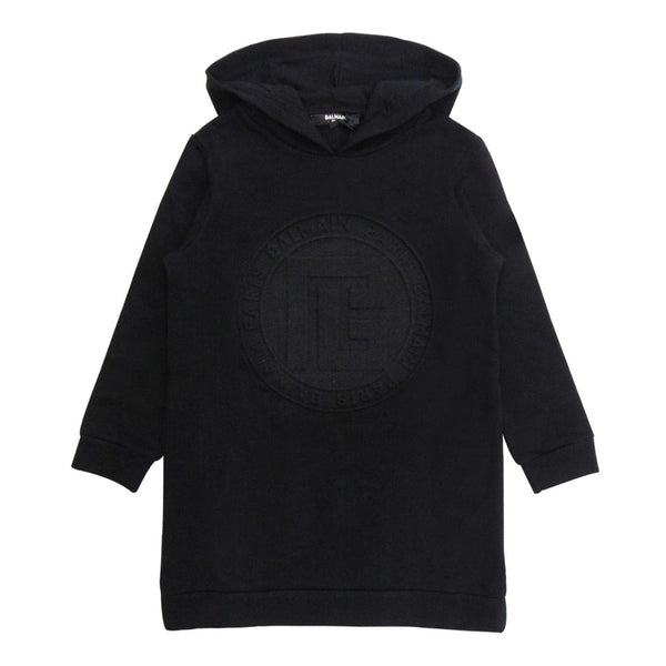 Girls Embossed Logo Hooded Dress