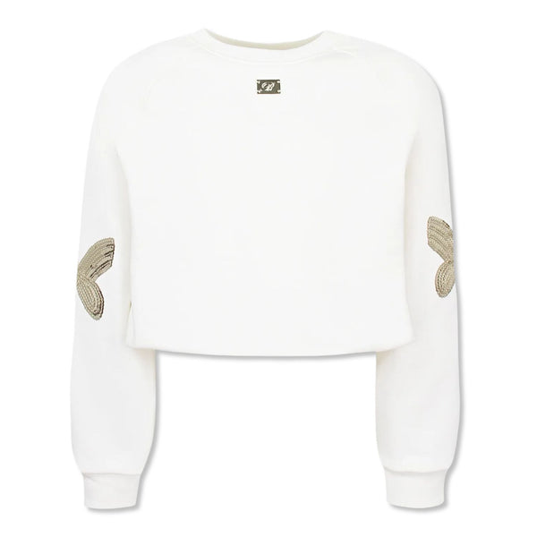Girls Ivory Logo-Patch Sweatshirts
