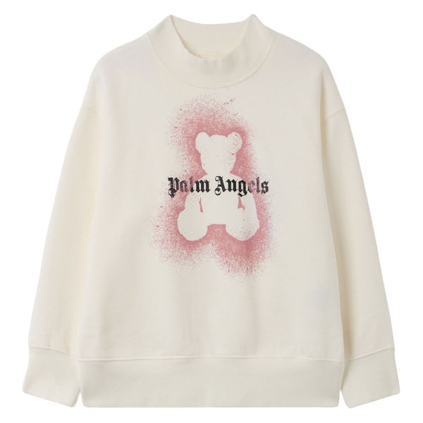 Girls Ivory Spray Bear Logo-Print Sweatshirt