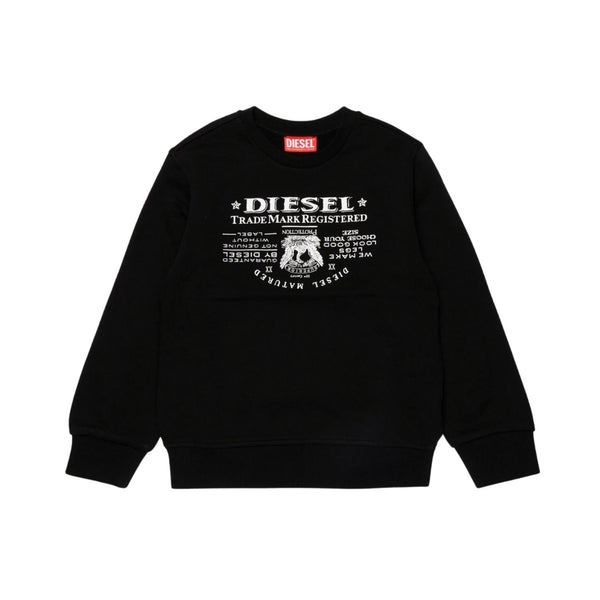 Boys Black Jacron-Print Crew-Neck Sweatshirt