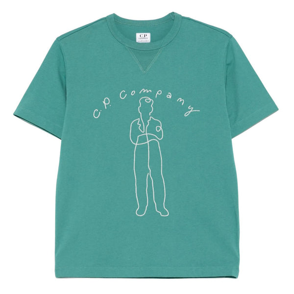 Boys Green Embroided Logo T-shirt