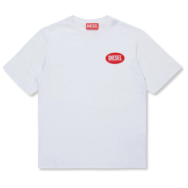 Boys White Logo-Patch T-Shirts