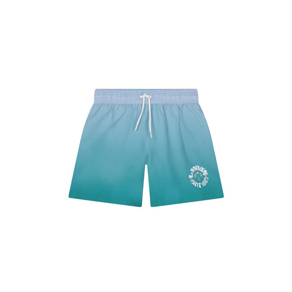 Boys Sea Green Logo Print Swim Shorts