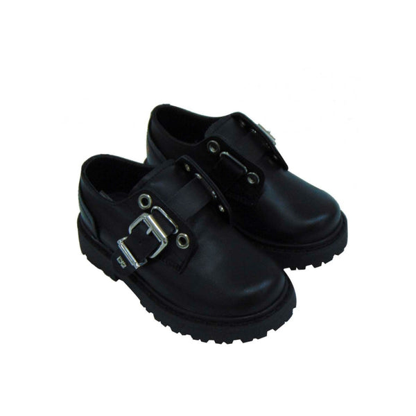 Boys Black Buckled Chunky Shoes