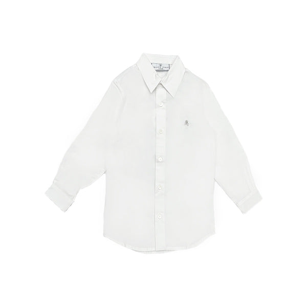 Boys White Cotton Full Sleeves Shirt