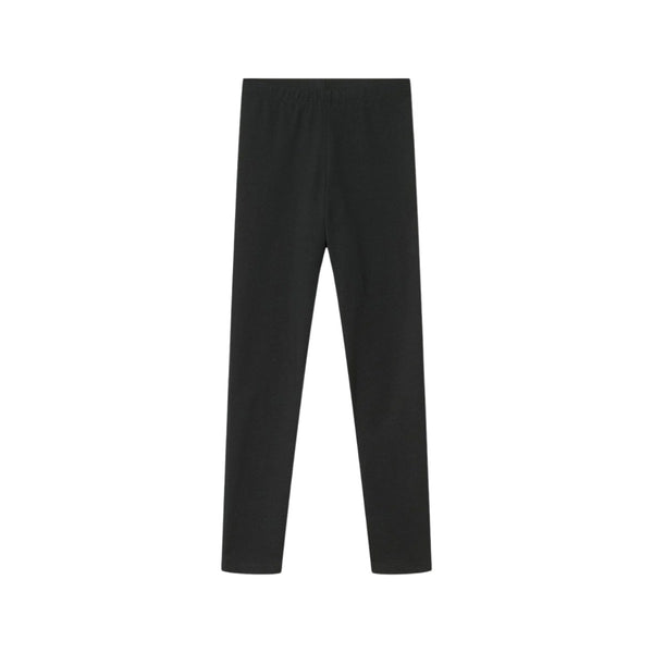 Girls Black Stretchy Cotton Blend Leggings