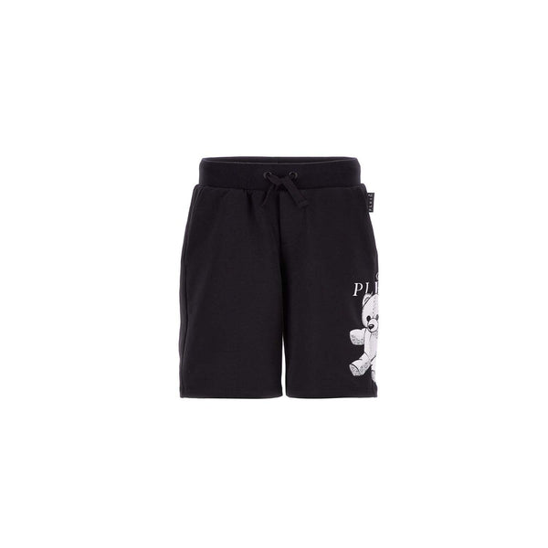 Black Teddy Print Shorts