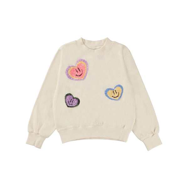 Girls Off White Hearts in Sequins Sweatshirt