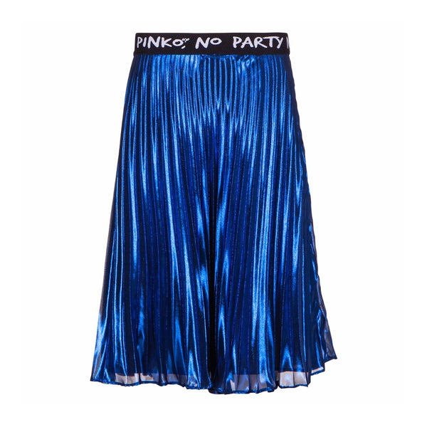 Shiny Blue Pleated Skirt