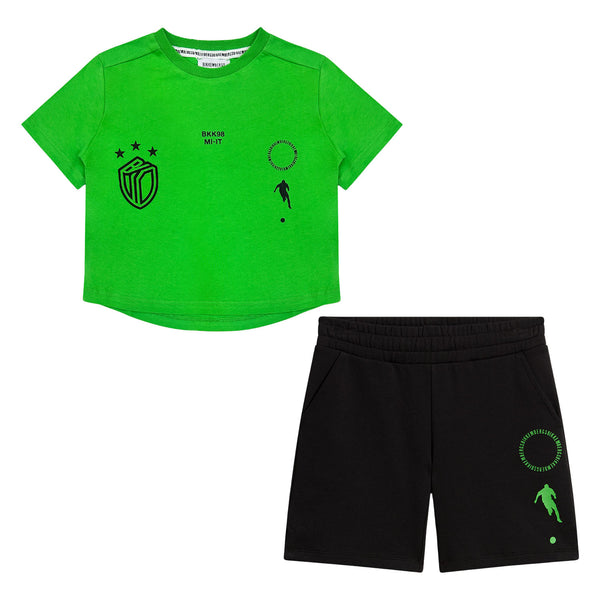 Boys Green & Black Short Set