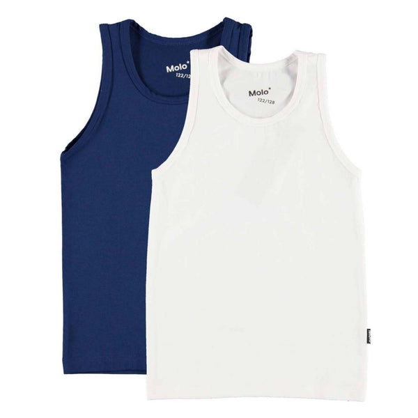 2-Pack Jayden Tank Tops White & Blue