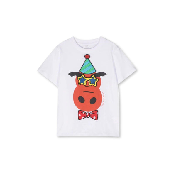Boys White Dragon-Print T-Shirt
