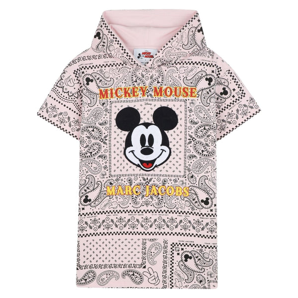 Girls Pink Paisley-Print Hooded Dress