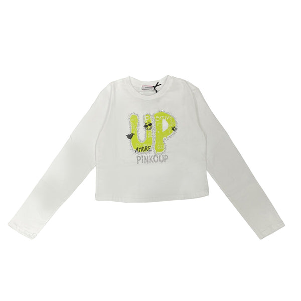 White Full Sleeves T-Shirt For Girls