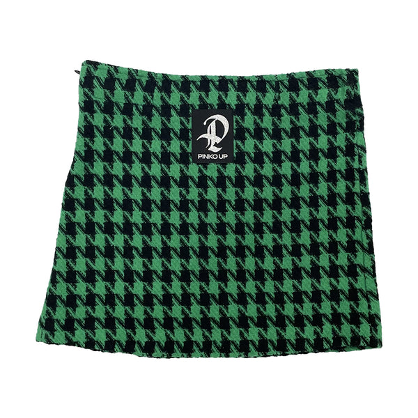 Green Wool Skirt With Logo