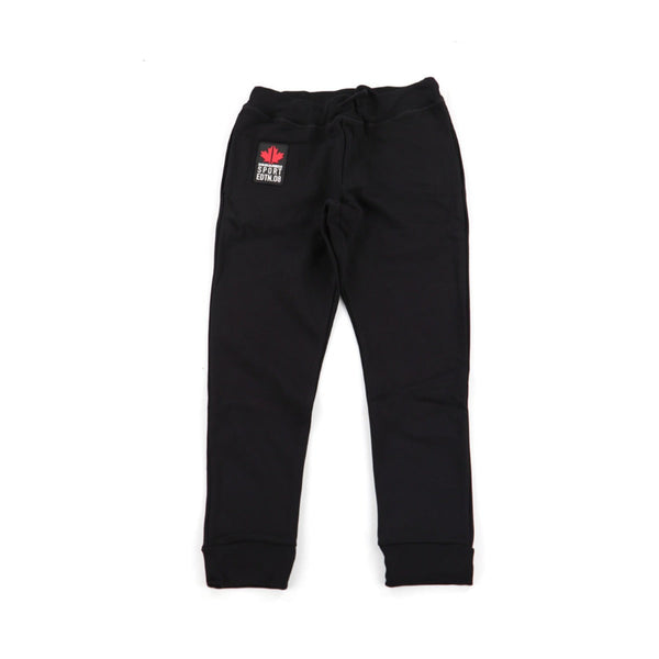 Kids Black Logo-Patch Trouser