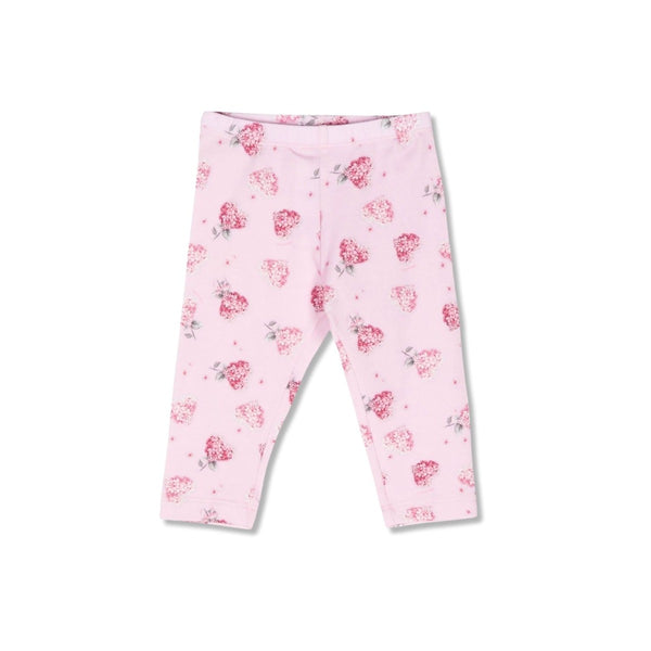 Baby Girls Floral Hearts-Printed Leggings