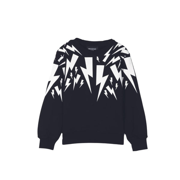 Boy Thunderbolt Print Cotton Sweatshirt