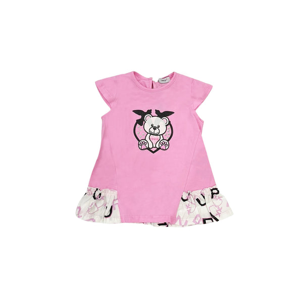 Girl Pink Half Sleeve Cottton Dress