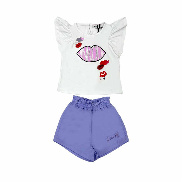 Girl Purple Cotton T-Shirt