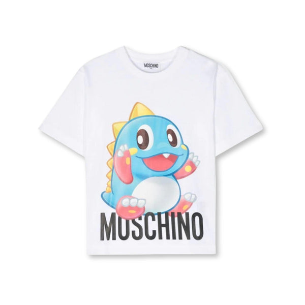 Kids White Little Tortoise Print T-Shirt