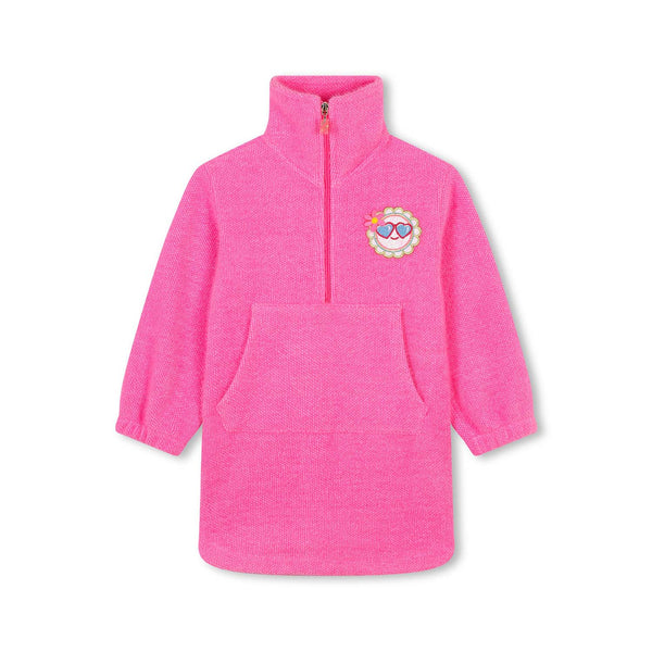 Girls Neon Pink Glittery Flower Dress