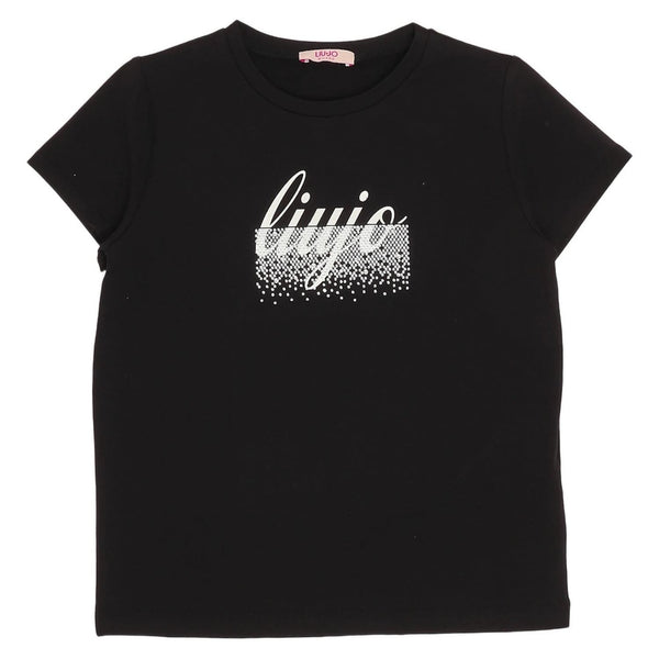 Girls Black Logo-Print T-Shirt
