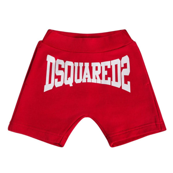 Logo-Print Red Track Shorts