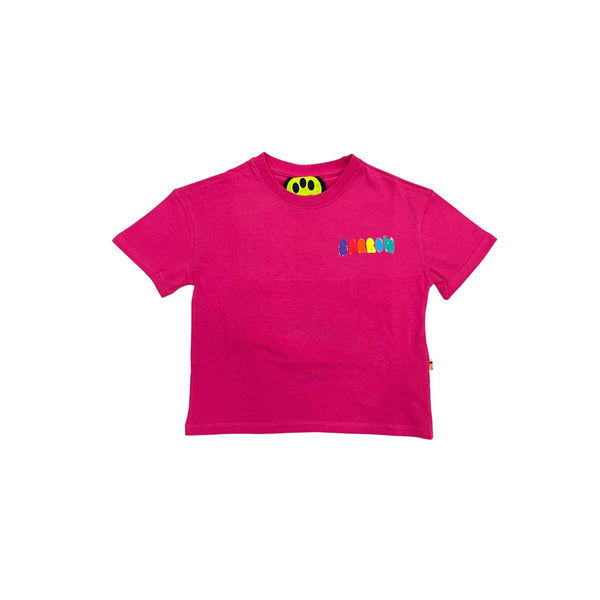 Barrow Kids Logo-Print Pink T-Shirt