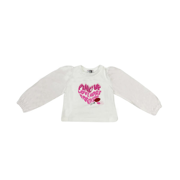 Girl White Cotton T-Shirt