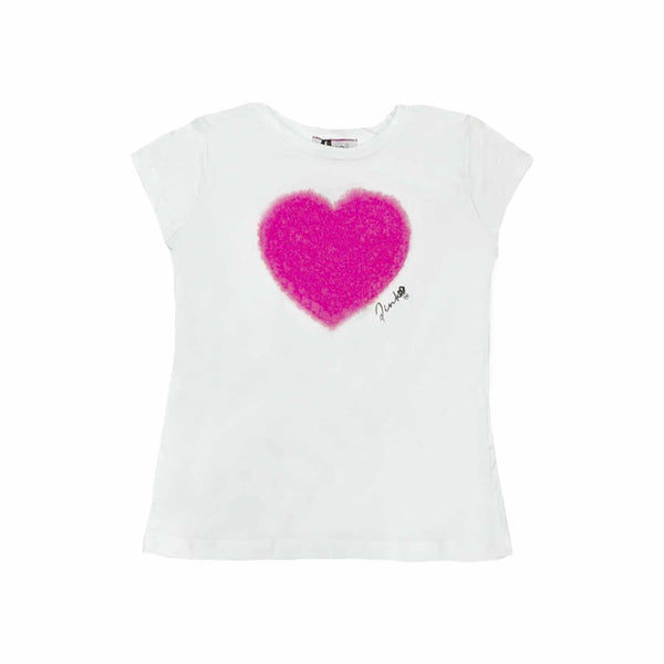 Girl White Cotton T-Shirt
