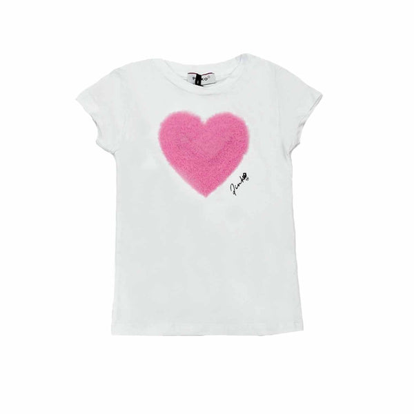 Girl White Cotton T-Shirt