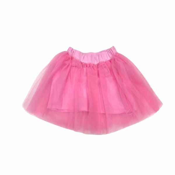 Girl Pink Cotton Logo Print Skirt