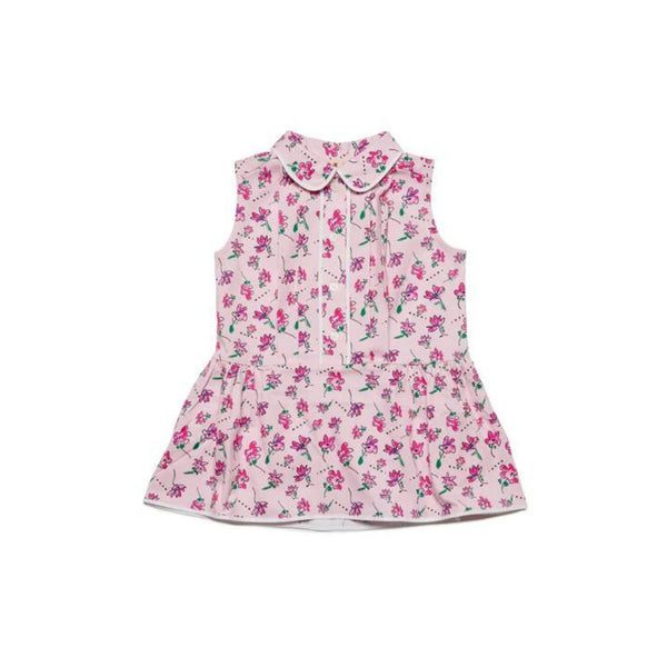 Baby Girls Pink Flowers Allover Dress
